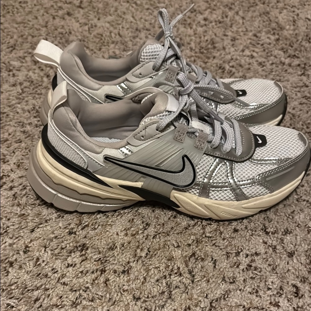 Nike Gray and Silver Sneakers